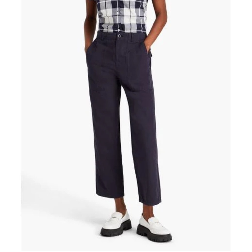 Alex Mill cotton-linen Neil pant in navy